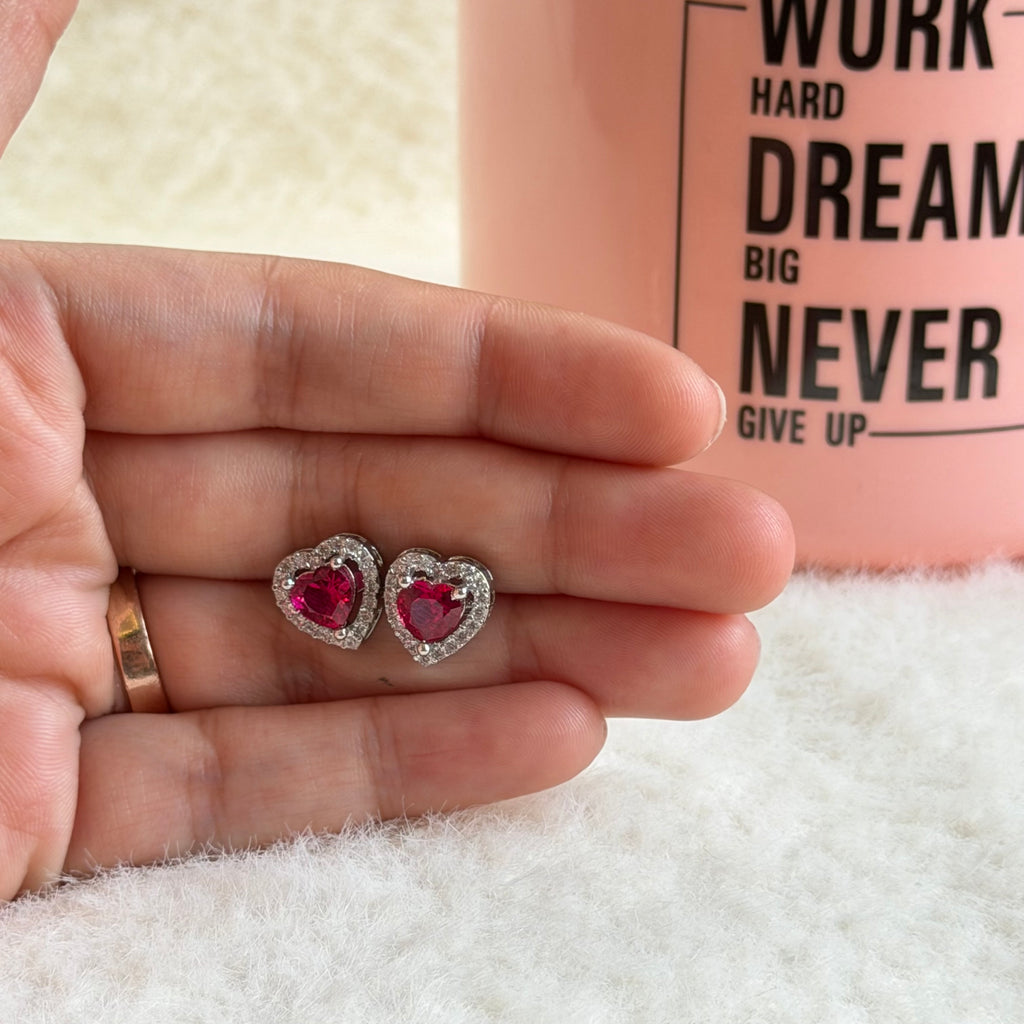 Konmer 925 Silver Heart Earrings
