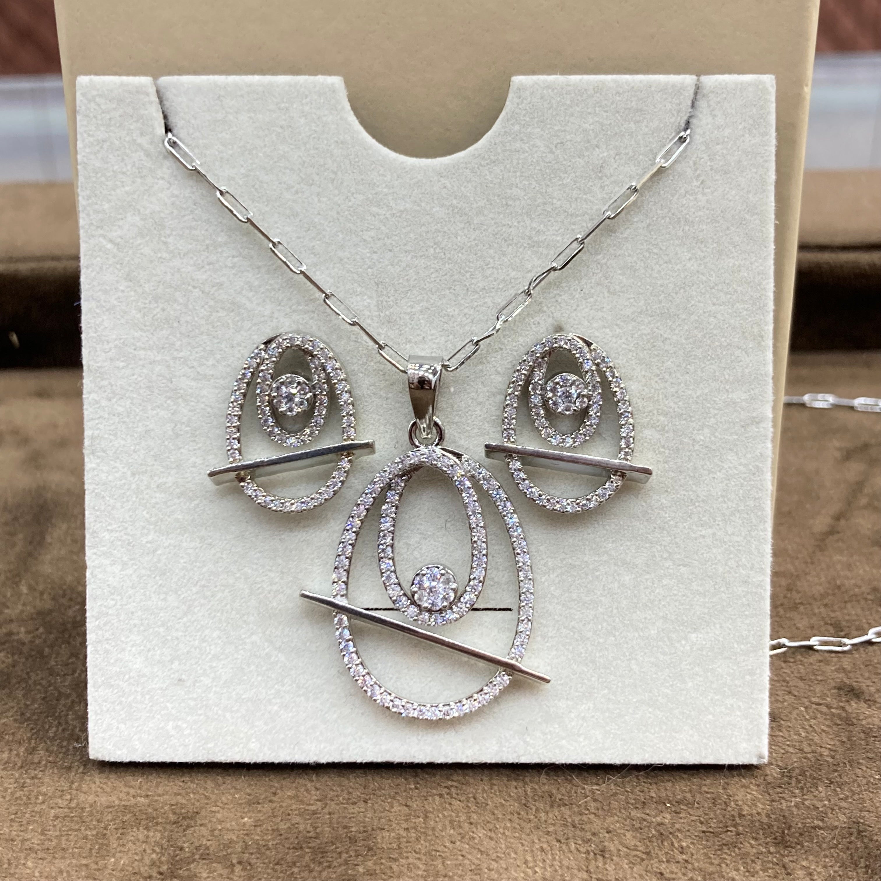 Silver Zircon Earrings